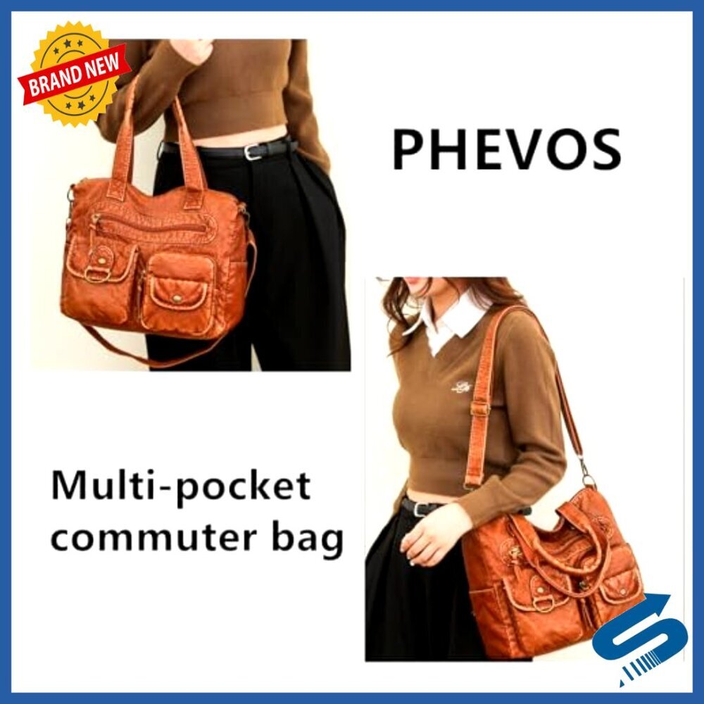 Medium Vegan Leather Hobo Satchel Purse with Adjustable Strap, Multi-Pocket - Picture 2 of 7